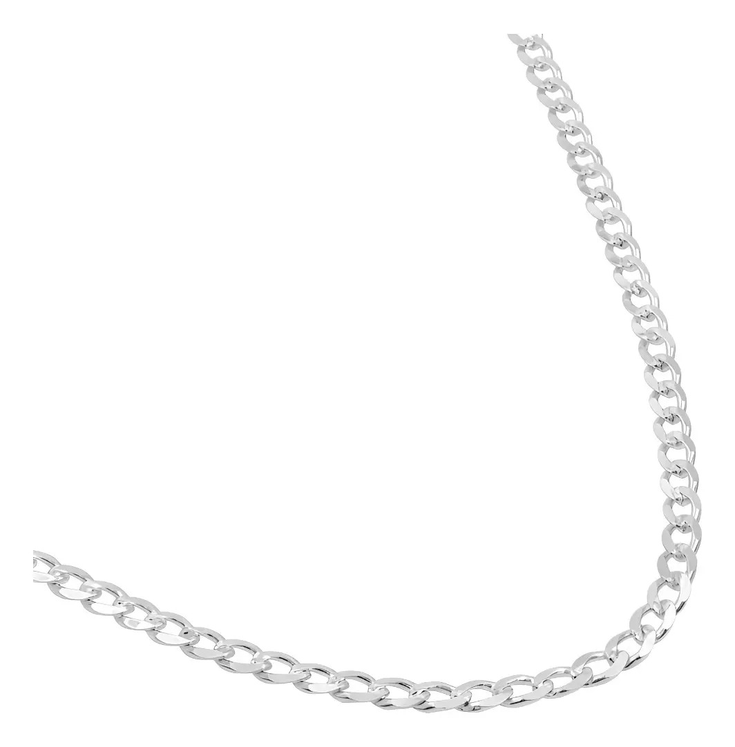 Cadena Plata 925 Cubana Diamantada 45cm Unisex - Imagen 1