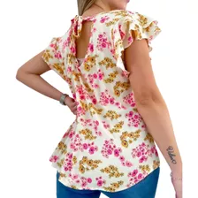 Camisola Remeron Mujer Lino Estampado Amplia Wide