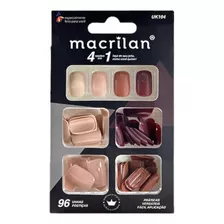 Kit De Unhas Postiças 4 Em 1 Tamanho Médio Macrilan Uk104