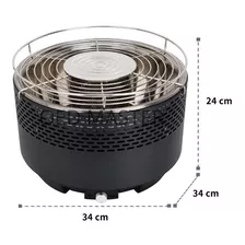 Churrasqueira De Mesa Preta A Carvão Sem Fumaça Table Grill Cor Preto