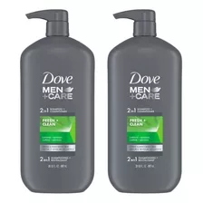 Pack 2 Piezas Shampoo Dove Men Fresh Clean 917 Ml C/u