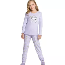 Pijama Infantil Longo Feminino Canelado