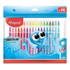 Plumones Maped Ocean Color Peps 36 Piezas Agua Delgado