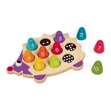 Juego De Madera Erizo Con Encastre Números Y Colores Cksur04