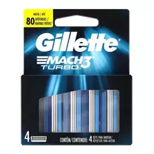 Kit 3 Carga Para Lâmina Gillette Mach3 Turbo - 4 Un Cada