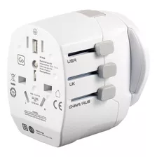 Adaptador Enchufe Universal Tres Clavijas + Usb