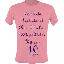 Camisa Básica Camiseta Rosa Poliéster Sublimação Atacado