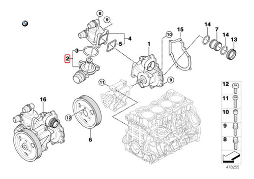 Termostato Para Bmw E46 318ci Repuesto Foto 3