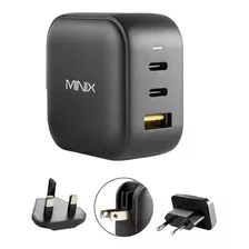 Minix Cargador De Pared Gan De 66 W Turbo De 3 Puertos 2 X A