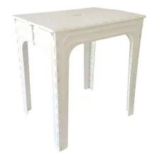 Mesa De Plástico Dobravél Adulto Branca Cor Branco