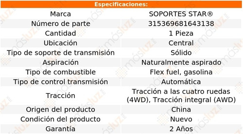 Soporte Para Caja Transmisin Ctral Armada 8 Cil 5.6l 05/15 Foto 2