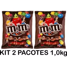 Kit 2 Chocolates M&m Confeitos De Chocolate Ao Leite 1kg