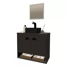 Conjunto Gabinete Banheiro Mdf Pia Cuba Latina Riverzza