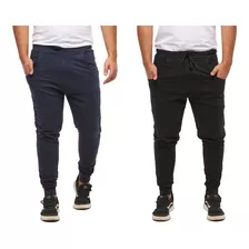 Combo 2 Calças Moleton Masculina Skinny Slim Sport Luxo M5 