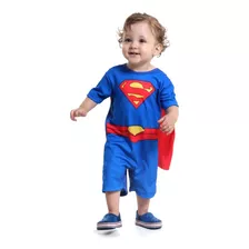 Fantasia Superman Bebê Roupa Do Super Homem Capa Licenciada