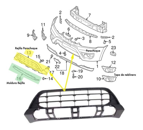 Rejilla Inferior Parachoque Gran Nomade-vitara 06/20 Foto 3