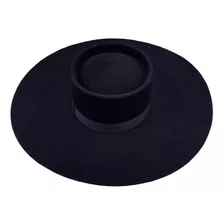 Sombrero Paño Lagomarsino- Plato Redondo- Ala 12 - Negro