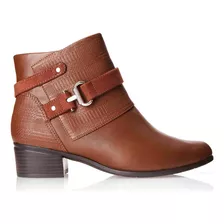 Bota Feminina Cano Curto Salto Baixo Pinhão Comfortflex