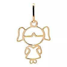 Pingente Criança Menina Em Ouro 18 K 9 Mm 5 Mm