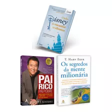 Kit 3livros, Pai Rico, Pai Pobre + Os Segredos Da Mente Milionária + O Jeito Disney De Encantar Os Clientes, Aprenda Enriquecer, Edição Atualizada, Robert Kyiosaki, Richard Charles, T. Harv Eker