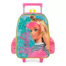 Mochila De Rodinhas Luxcel Barbie Rosa E Verde Original