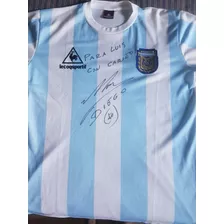 Camiseta Mundial 86 Dedicada Y Autografiada Por Maradona