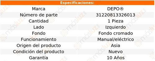 Faro Izq Fdo Crom Manual/elctrico P/halog Sandero 10/12 Foto 4