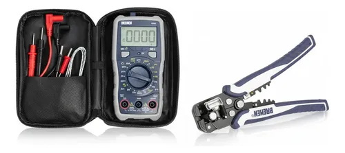 Kit Bremen: Tester Multímetro Digital True Rms Buscapolo 8652 + Pinza Pelacables Automática 7725
