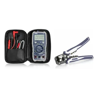 Kit Bremen: Tester Multímetro Digital True Rms Buscapolo 8652 + Pinza Pelacables Automática 7725