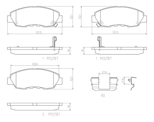 Balatas Delanteras / Honda Civic Si 2002-2003 Cermica Foto 2