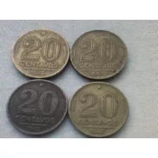 4 Moedas De 20 Centavos 1943 . Todas Com Siglas.