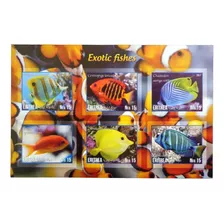 Eritrea Peces Bloque 6 Sellos S Dentar Exót 2017 Mint L10032