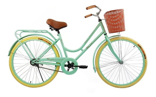 Bicicleta Urbana Femenina Black Panther Maja R24 1v Freno Contrapedal Color Verde Con Pie De Apoyo
