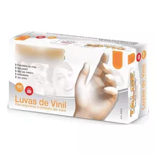 Luvas Descartáveis Talge Vinil Sem Pó Cor Transparente