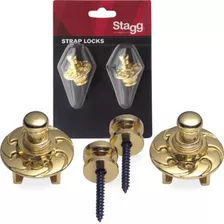 Stagg Strap Locks Para Guitarra Y Bajo Color Dorado