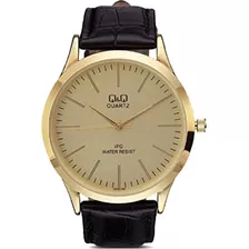 Reloj Q&q Qyq C212j100y Casual Cuero Hombre + Estuche Color De La Correa Negro