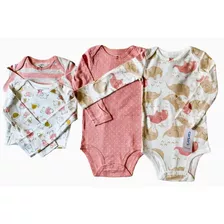 Bodys Mamelucos Carters Niña Manga Larga Pack X 4