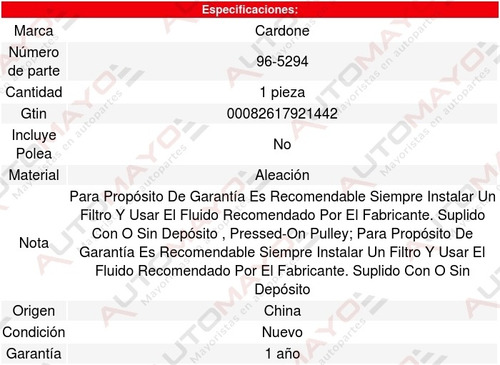 1 Bomba Direccion Mercedes-benz Ml430 99-01 Cardone Foto 5