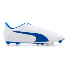 Puma Lowboot Blanco Azul Taquete De Futbol Infantil 10420502