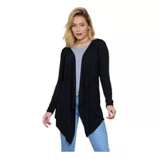 Cardigan Feminino Adamas Assimétrico Do P Ao Gg