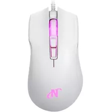 Mouse Gamer Blanco Nisuta Usb Rgb 10000dpi Pixart 3325 7d