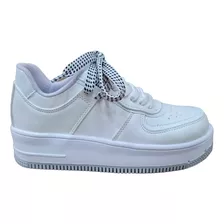 Zapatillas Mujer Clasicas Urbana Liviana Air Force Blancas