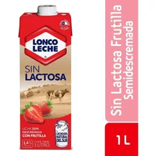 Leche Semidescremada Sin Lactosa Loncoleche Frutilla 1 L 