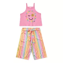 Conjunto Infantil Feminino Verao Pantalona We Are All Rosa 