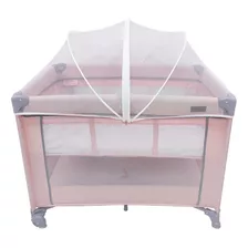 Berço Portátil Infantil Cercado Até 15kg Rosa Lazy Maxi Baby