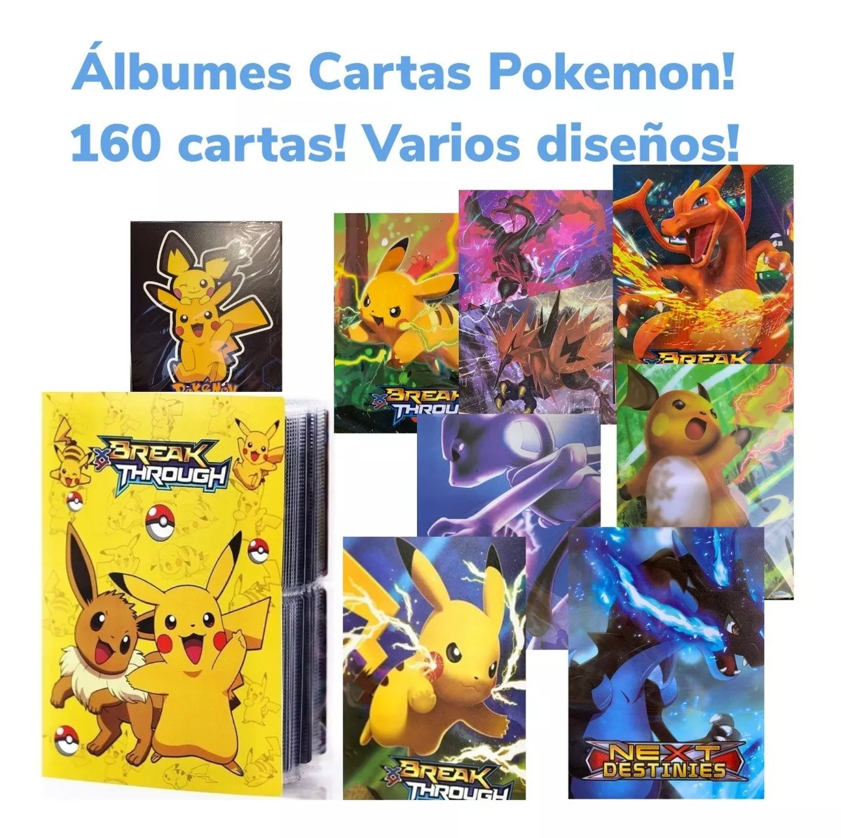 Carpeta Álbum 160 Cartas Tgc, 4 Bolsillos Por Hoja. Pokemon!