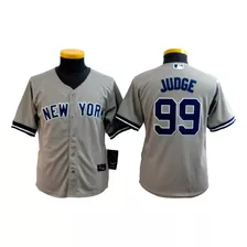 Camiseta Casaca Baseball Mlb Gris Ny Judge 99 - L