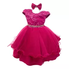 Vestido Infantil Luxo Com Renda E Tule Para Princesas