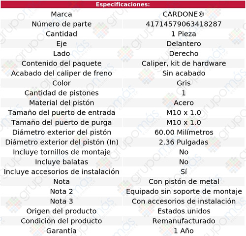 1 Mordaza De Freno Delantero Der Para Hyundai Azera 06 Al 11 Foto 5