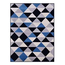 Tapete Sala Renaissance Verona Preto Azul 2,00x2,50 Textil J